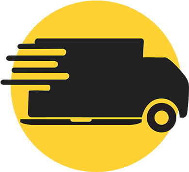 Website For Couriers Logo - Black on Yellow Circle Thumb